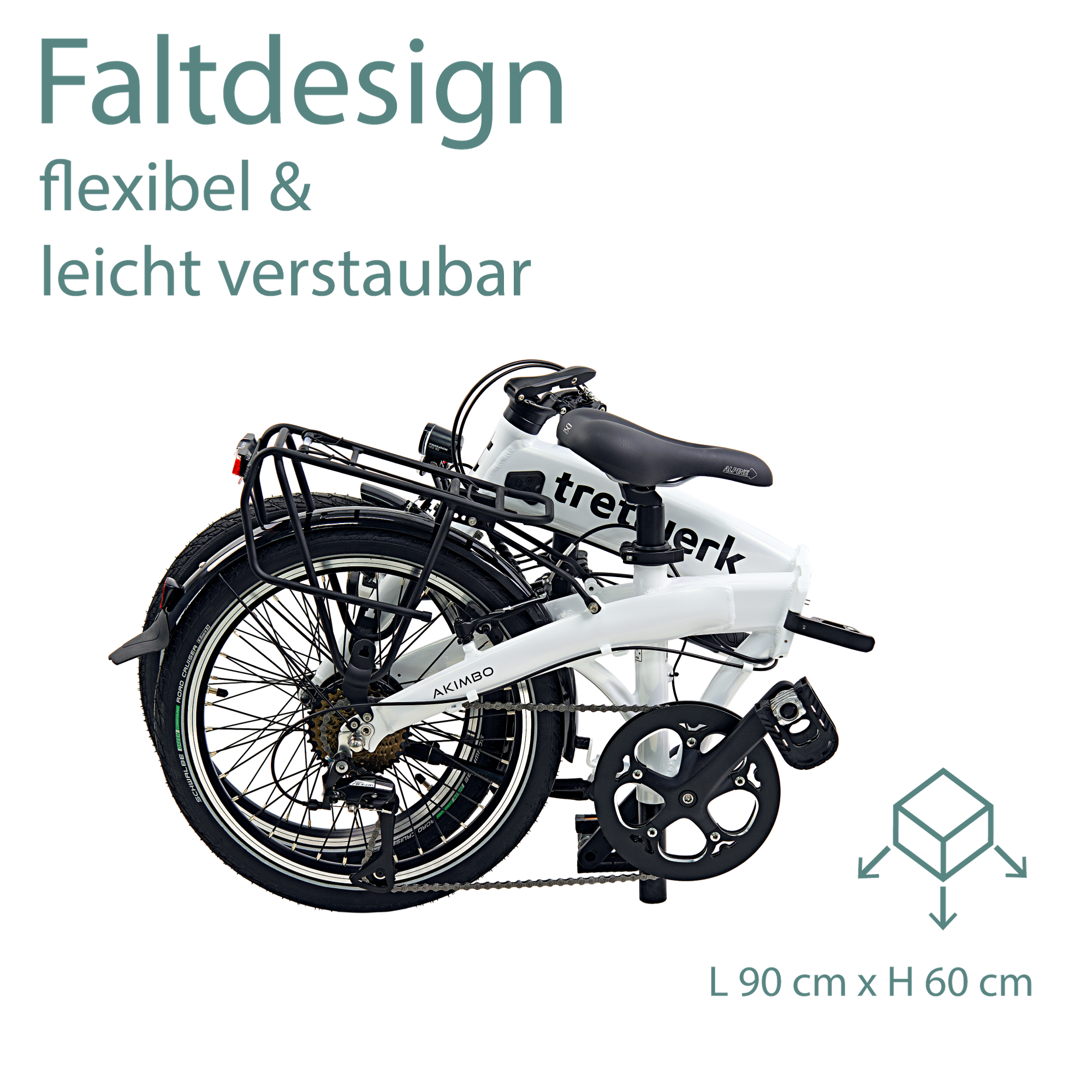 Tretwerk Akimbo E Bike 20 Zoll Klapprad Elektrofahrrad 360Wh 155 - 190 cm