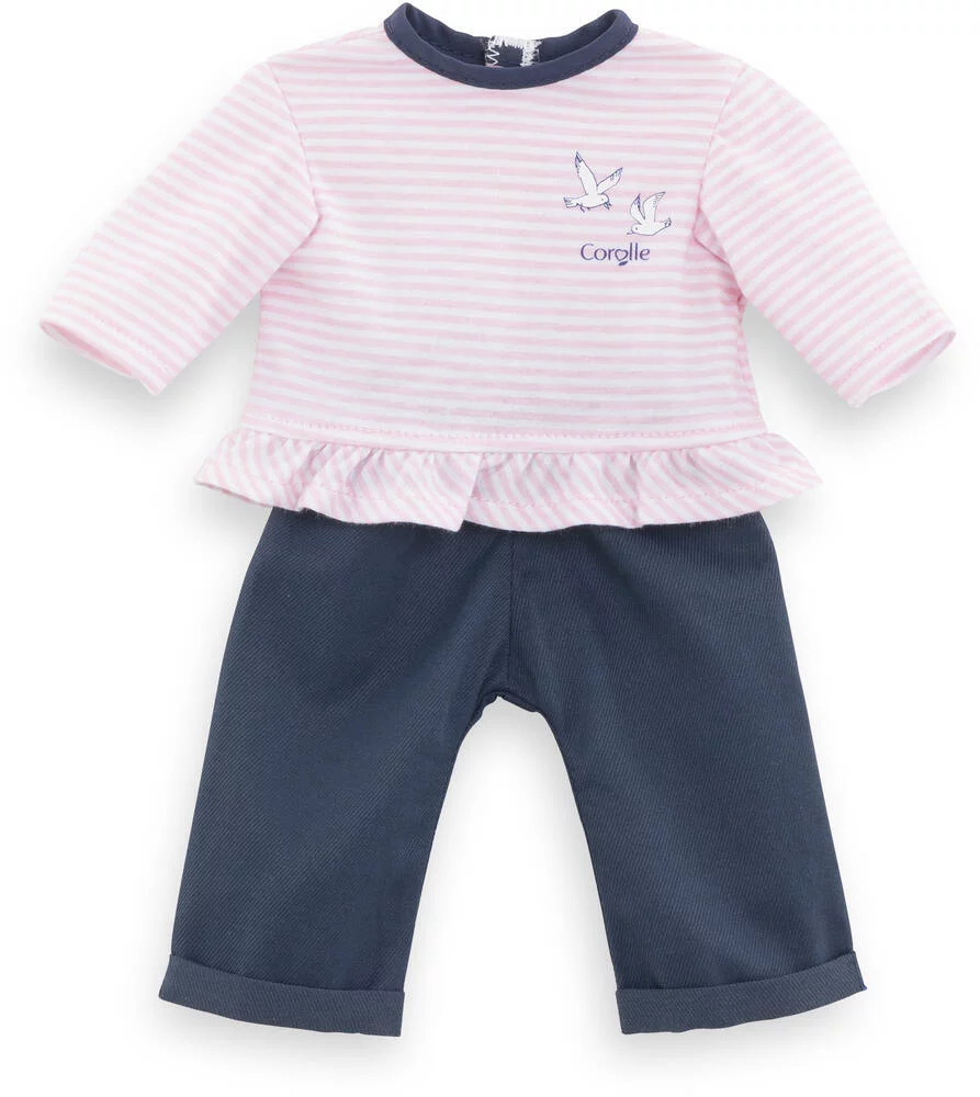 T-SHIRT ET PANTALON BORDS DE LOIRE POUR POUPEE - COROLLE MA COROLLE
