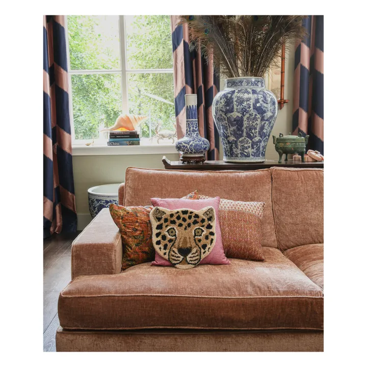 Doing Goods Tapis tête de léopard en laine Loony  | Marron