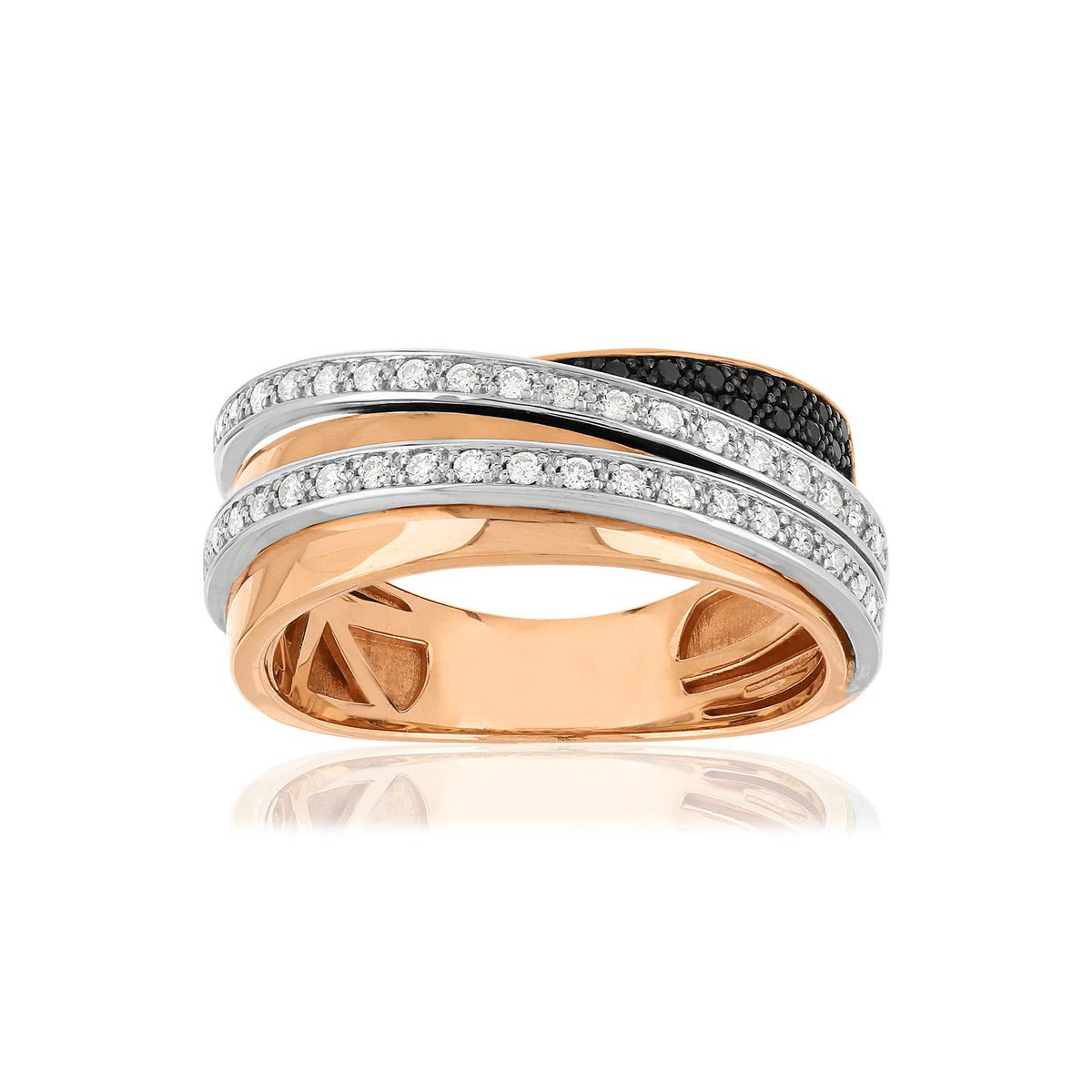 Bague or rose 750 diamants