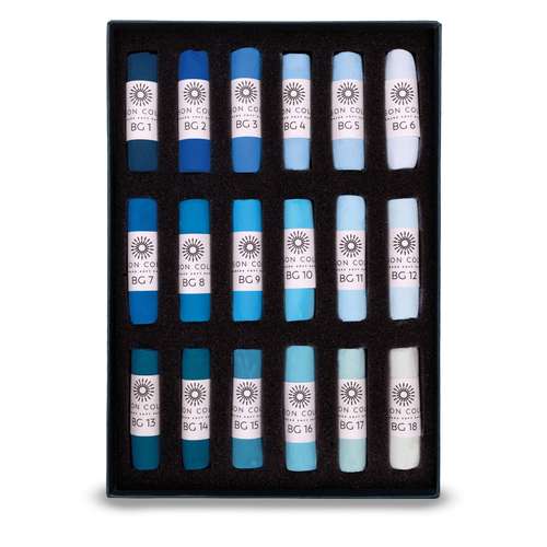 UNISON COLOUR Soft-Pastellkreiden, 18er-Sets, ganze Kreiden
