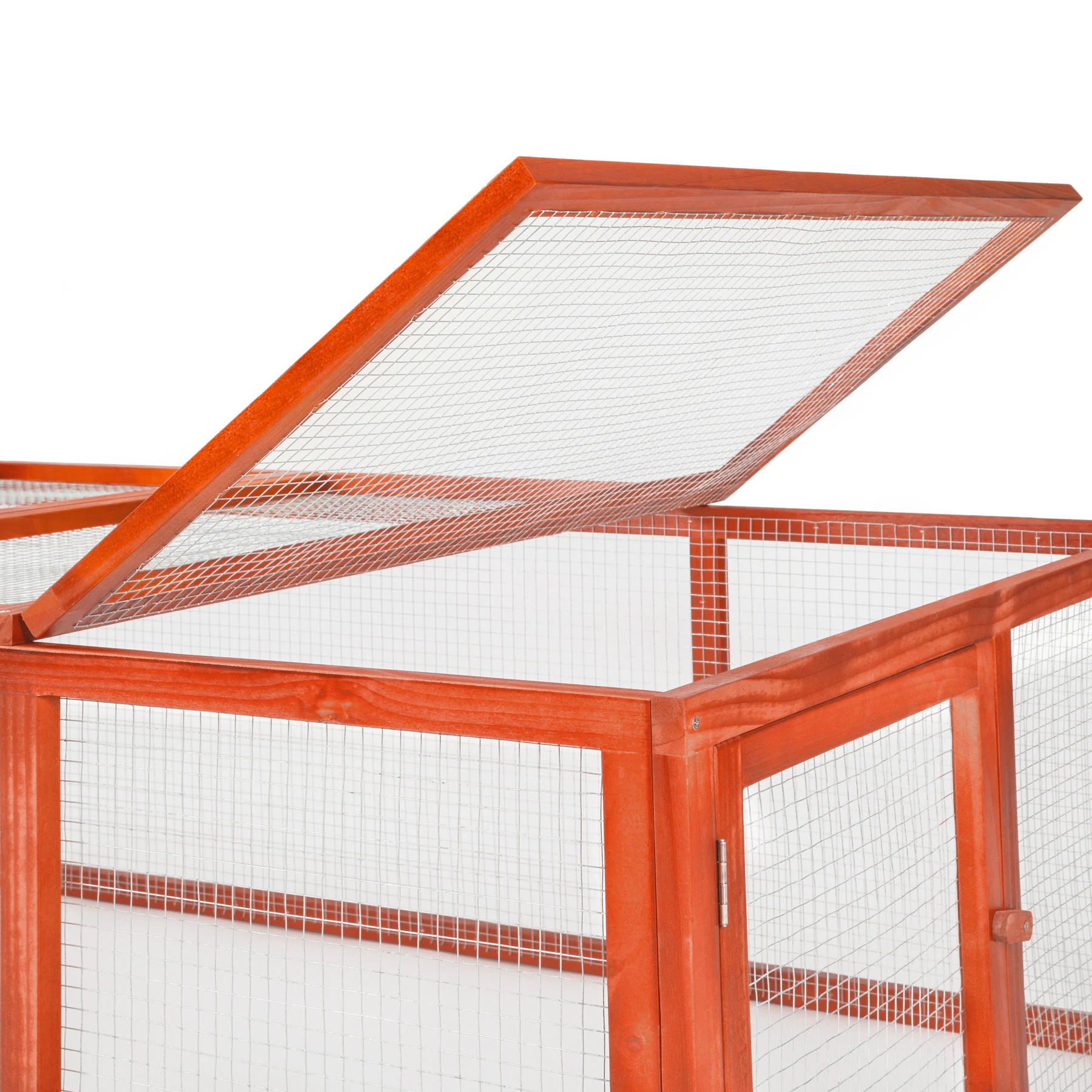 tectake® Hasenstall, aus Holz, 2 Dachöffnungen, 181 x 90 x 48 cm