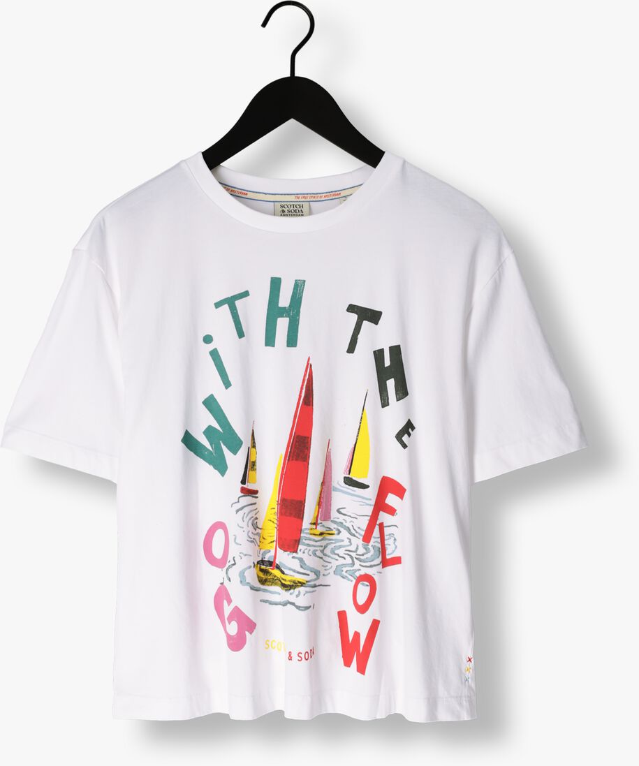 SCOTCH & SODA witte scotch & soda t-shirt cotton in conversion loose fit t-shirt