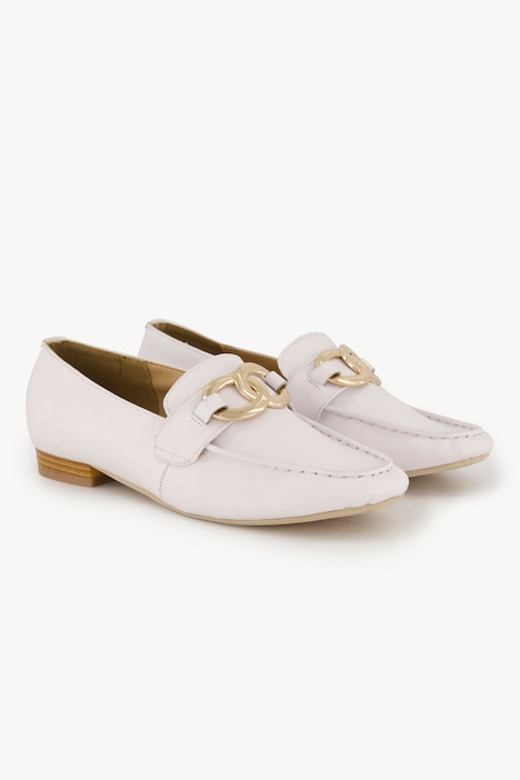 Leder-Loafer, Ringschnalle, Weite H