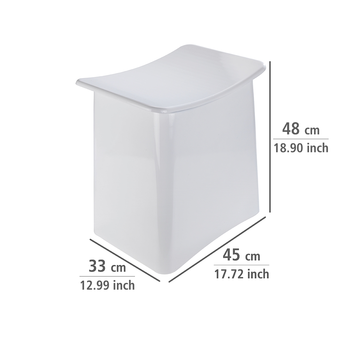 Wenko Wing badzitje/wasmand 33 liter wit