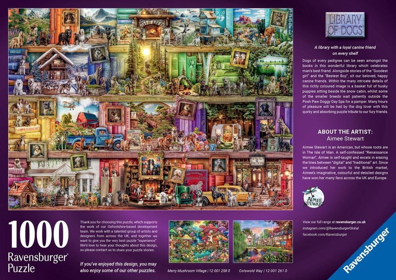 Ravensburger - The Library of Dogs - Legpuzzel - 1000 Stukjes