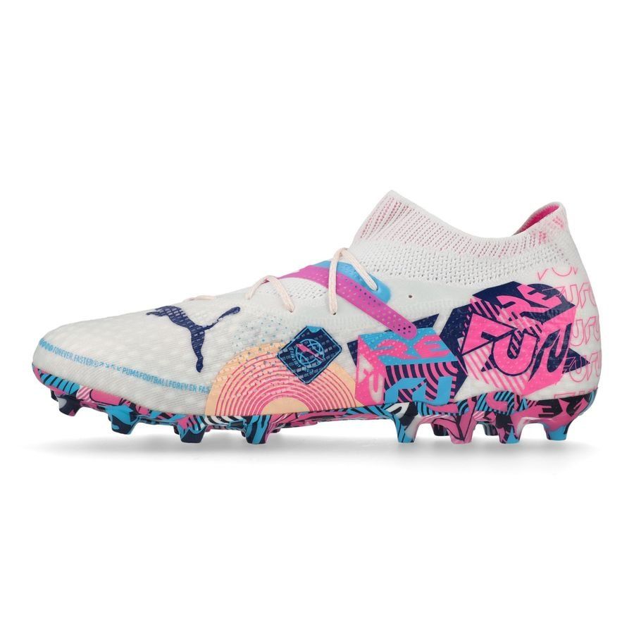 PUMA Future 7 Ultimate MG Volume Up - Blanc/Bleu/Poison Pink/Fizzy Melon/Bleu