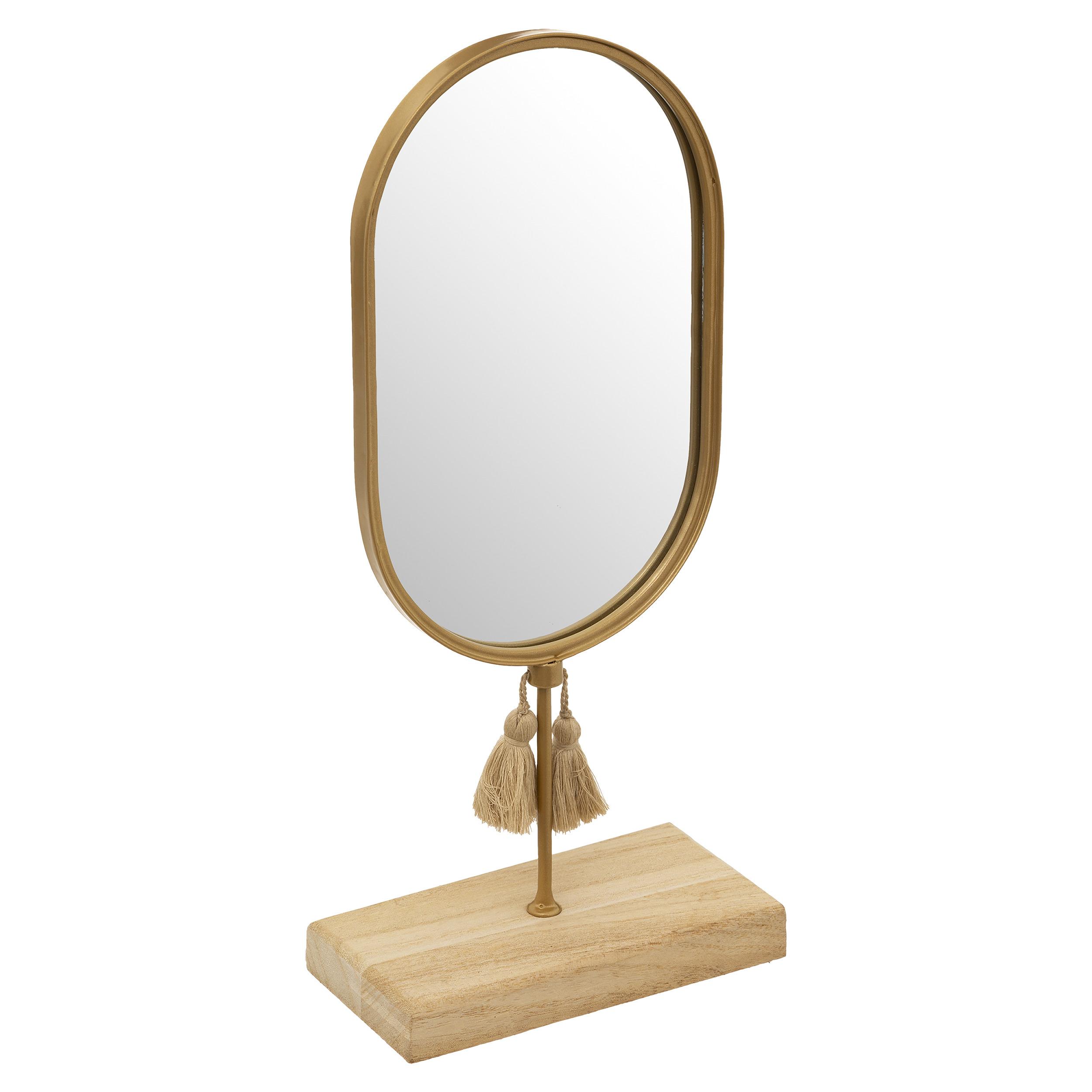 MIROIR METAL BOIS RIVI H.35CM