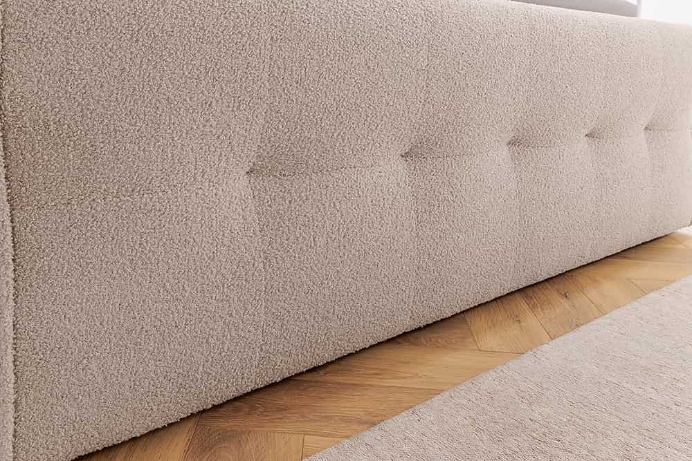 Boxspringbett SIGNUM 180x200cm beige Bouclé inkl. Stauraum Matratze Topper Matratze