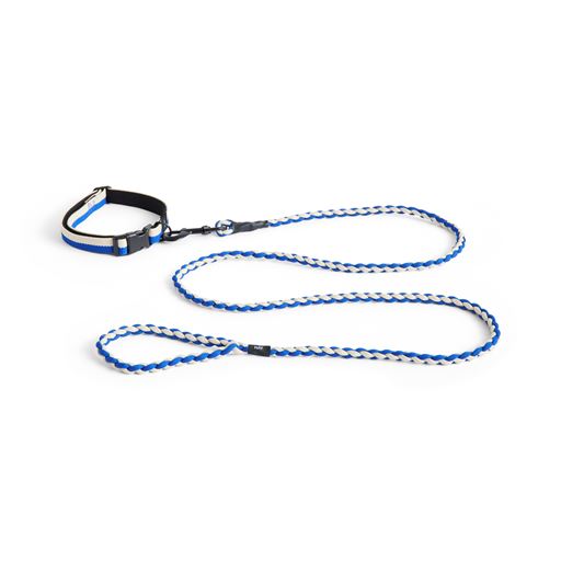 HAY Dog Braided Hundesnor, Blue/Off White