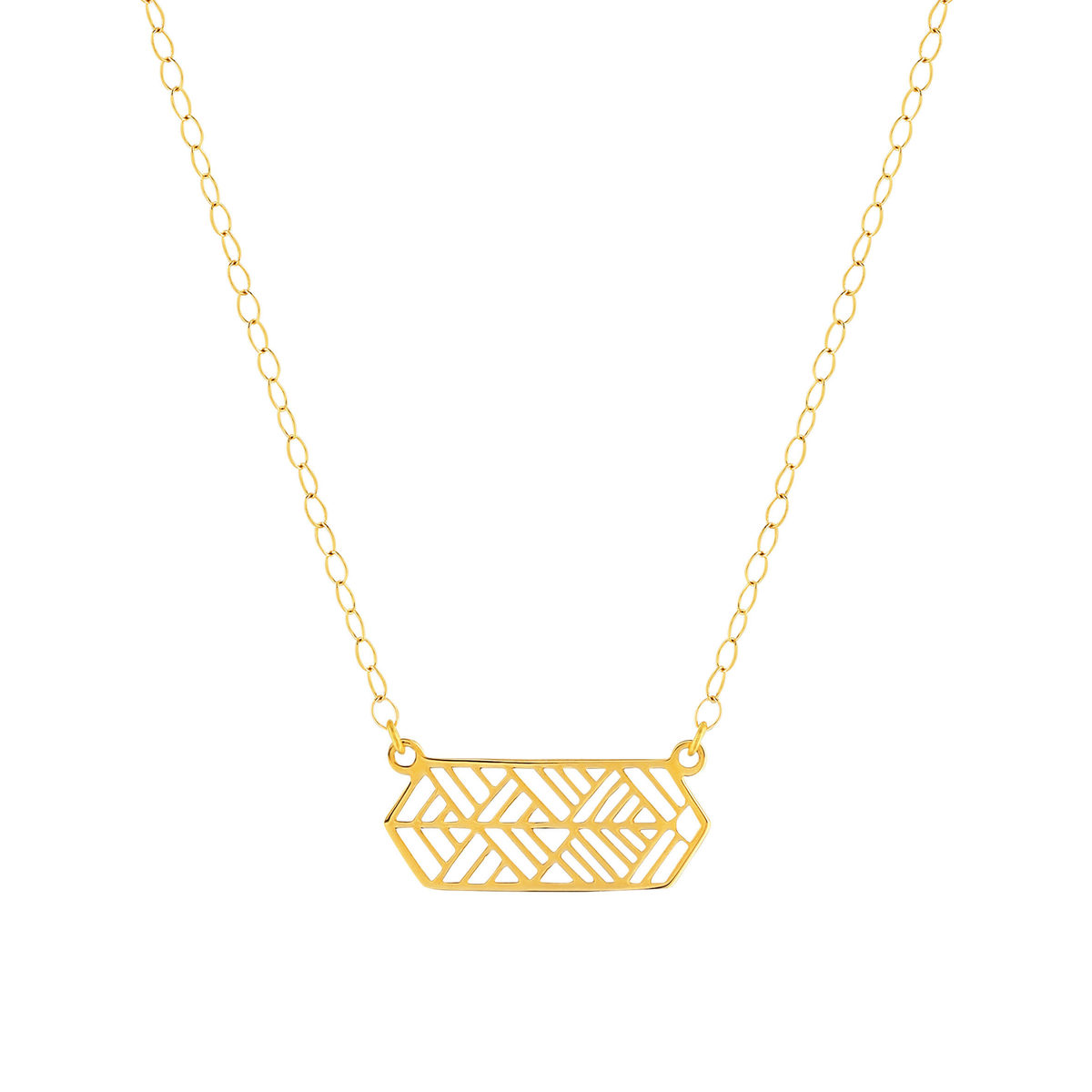 Collier or jaune 750 45 ar 42 motif géométrique