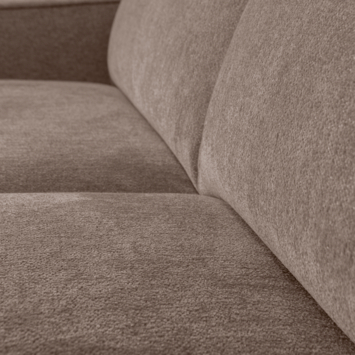 WOOOD hoekbank Roman taupe chenille stof met verlenging rechts