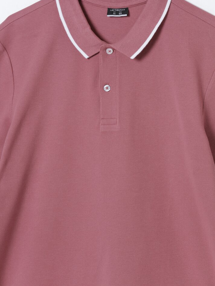 Camisa polo básica em cores vibrantes - Rosa escuro