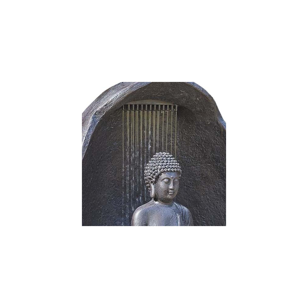 Fontaine solaire en résine buddha