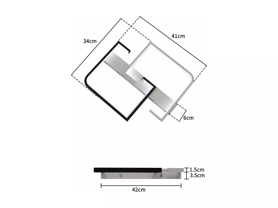 Plafonnier LED Salon Dimmable Avec Télécommande Plafonnier Noir 35w