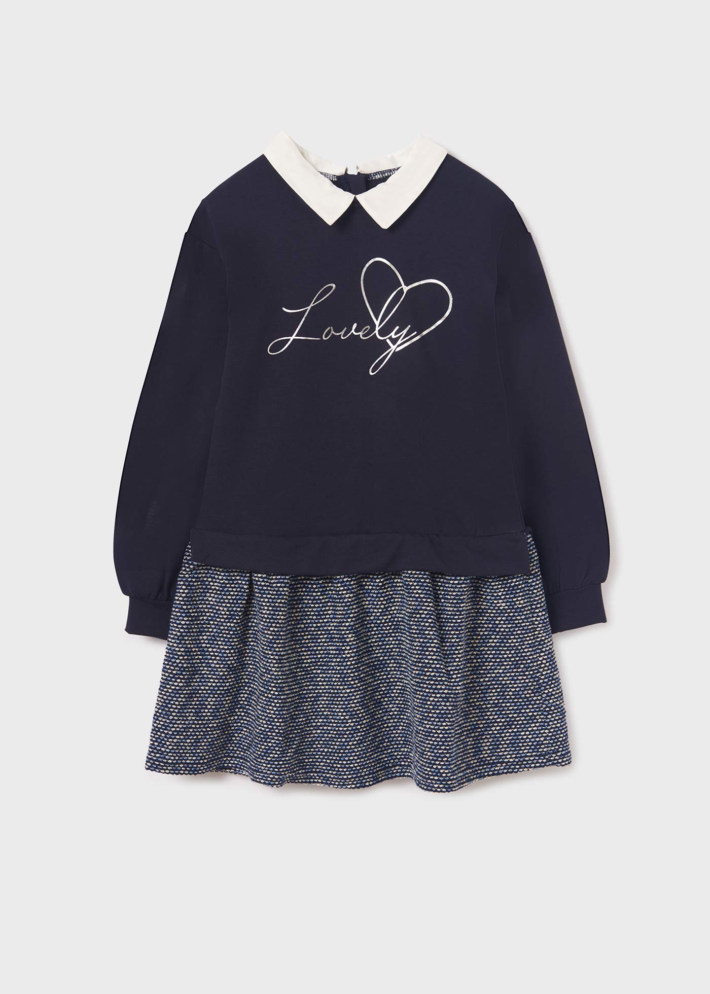 Vestido combinado, baguilla, menina