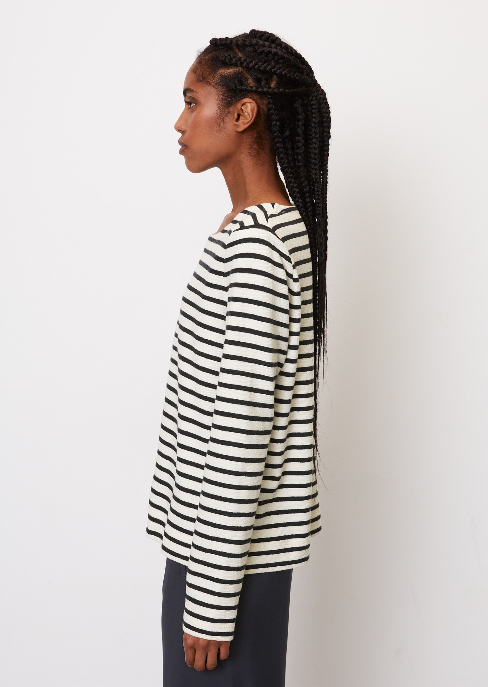 Streifen-Longsleeve regular aus Organic Cotton Jersey