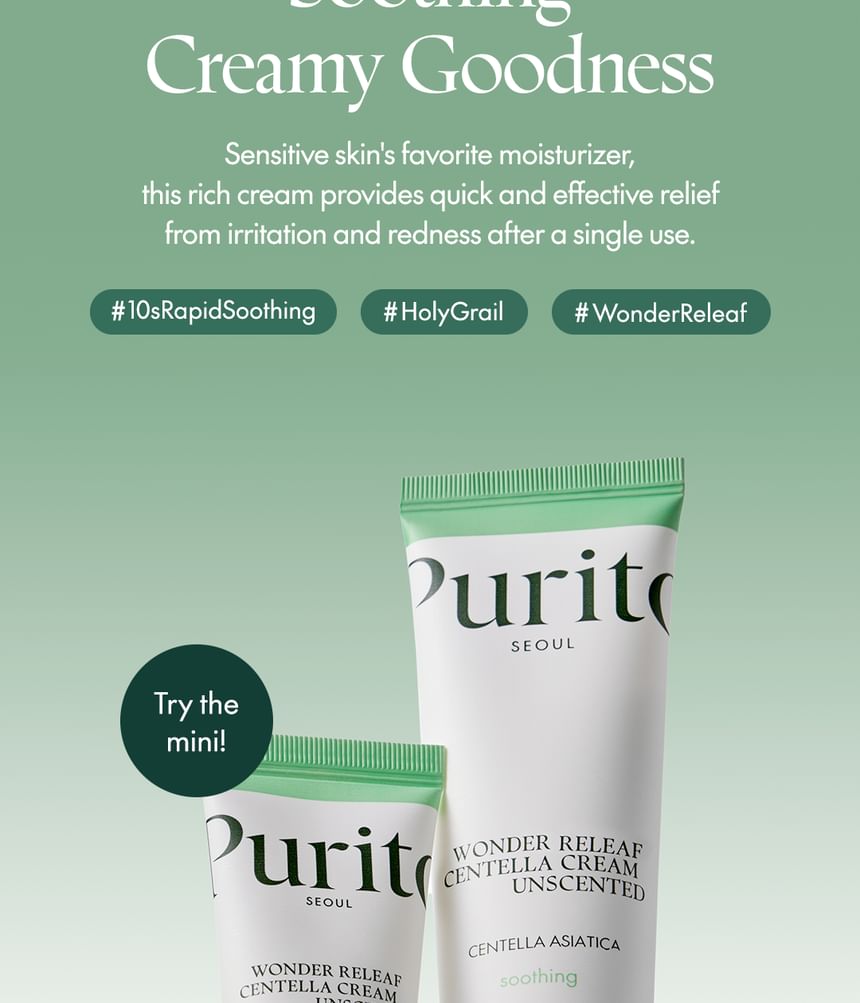 Purito SEOUL - Wonder Releaf Centella Cream ongeparfumeerd mini