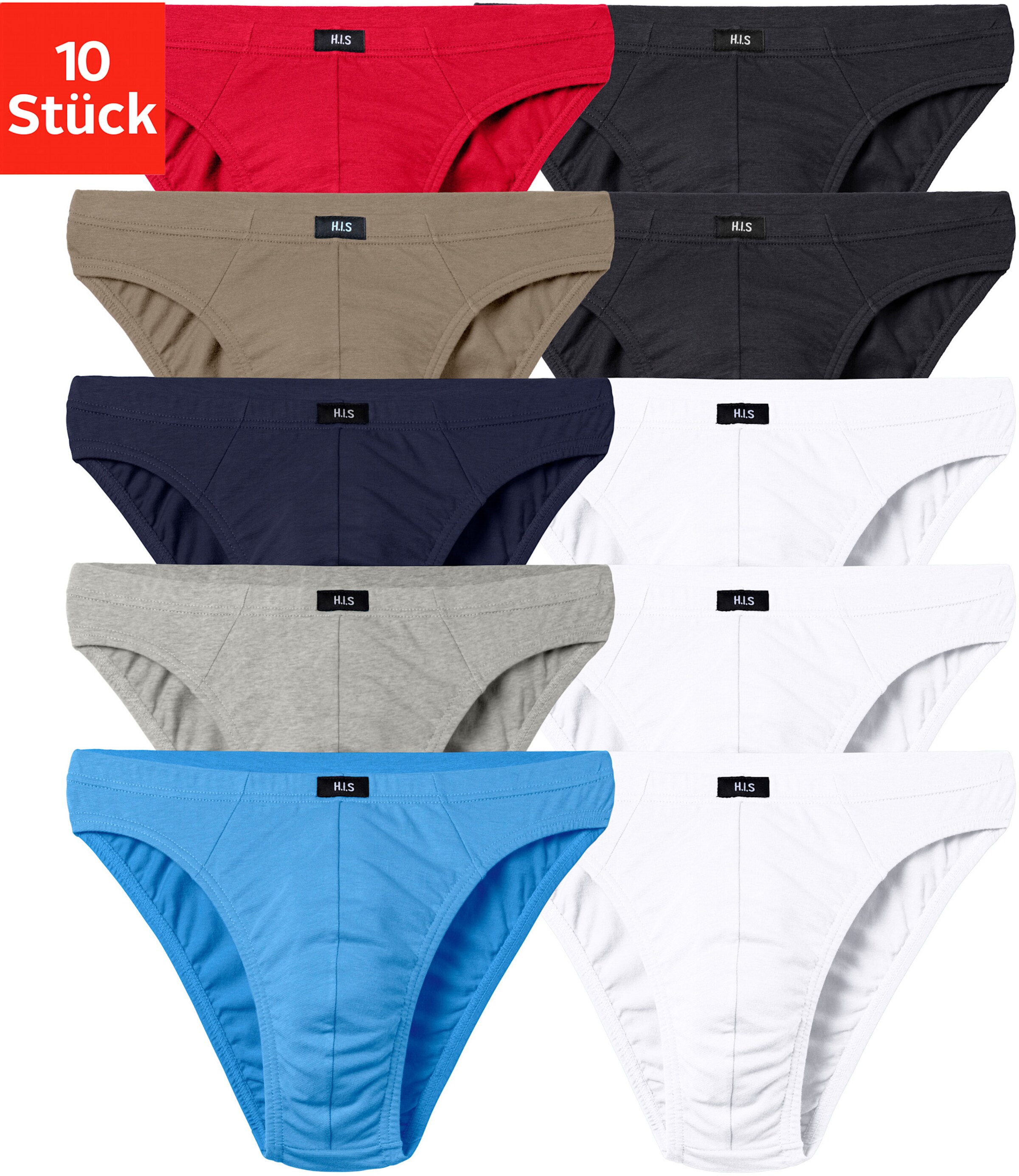 H.I.S Slip in rot, blau, marine, khaki, grau-meliert, schwarz, weiß