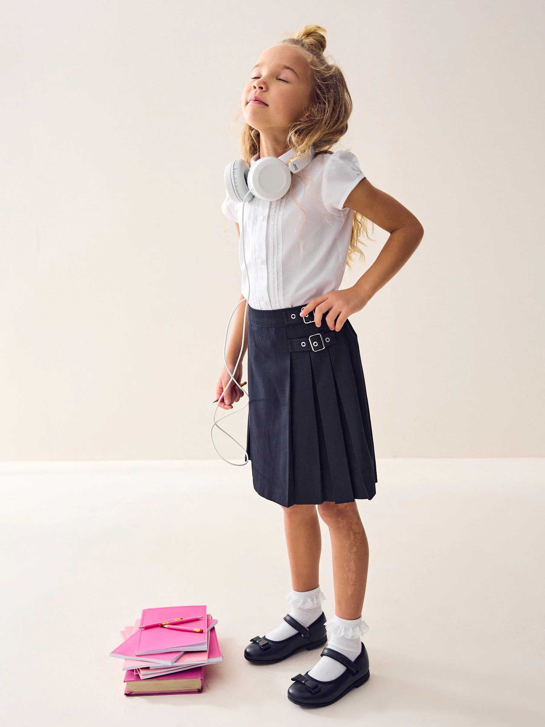 Marineblauw - Schoolkilt (3 - 16 jr)