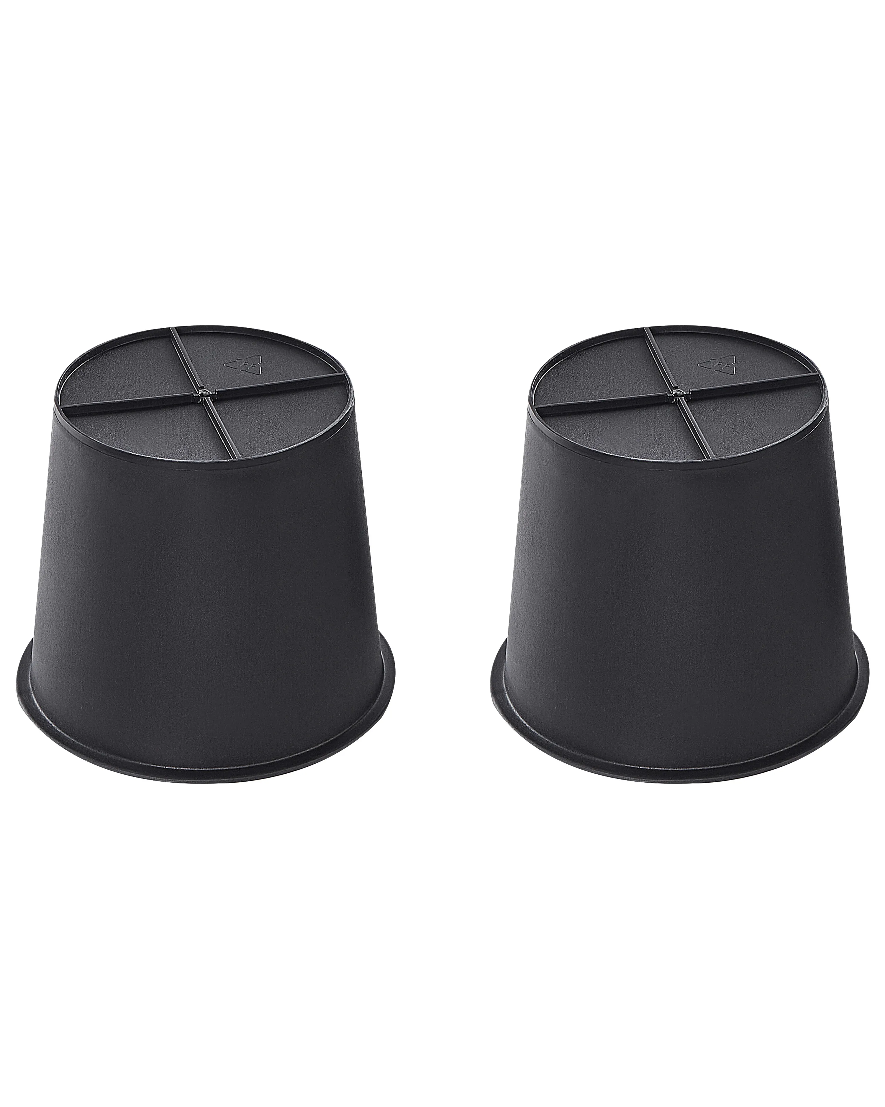 Set van 2 verhoogde bloempotten BORAGO PE rotan 20/21 cm Natuurlijk
