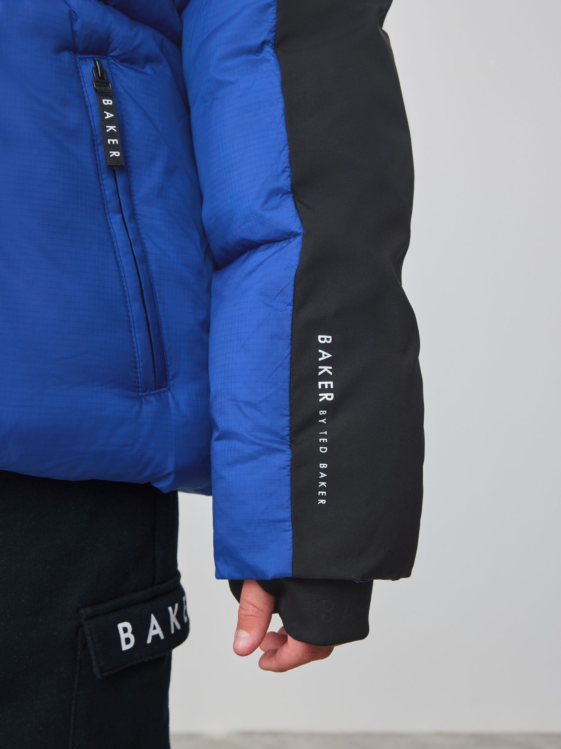 Blauw/Zwart - Baker By Ted Baker Shower Resistant Colourblock Padded Jackets
