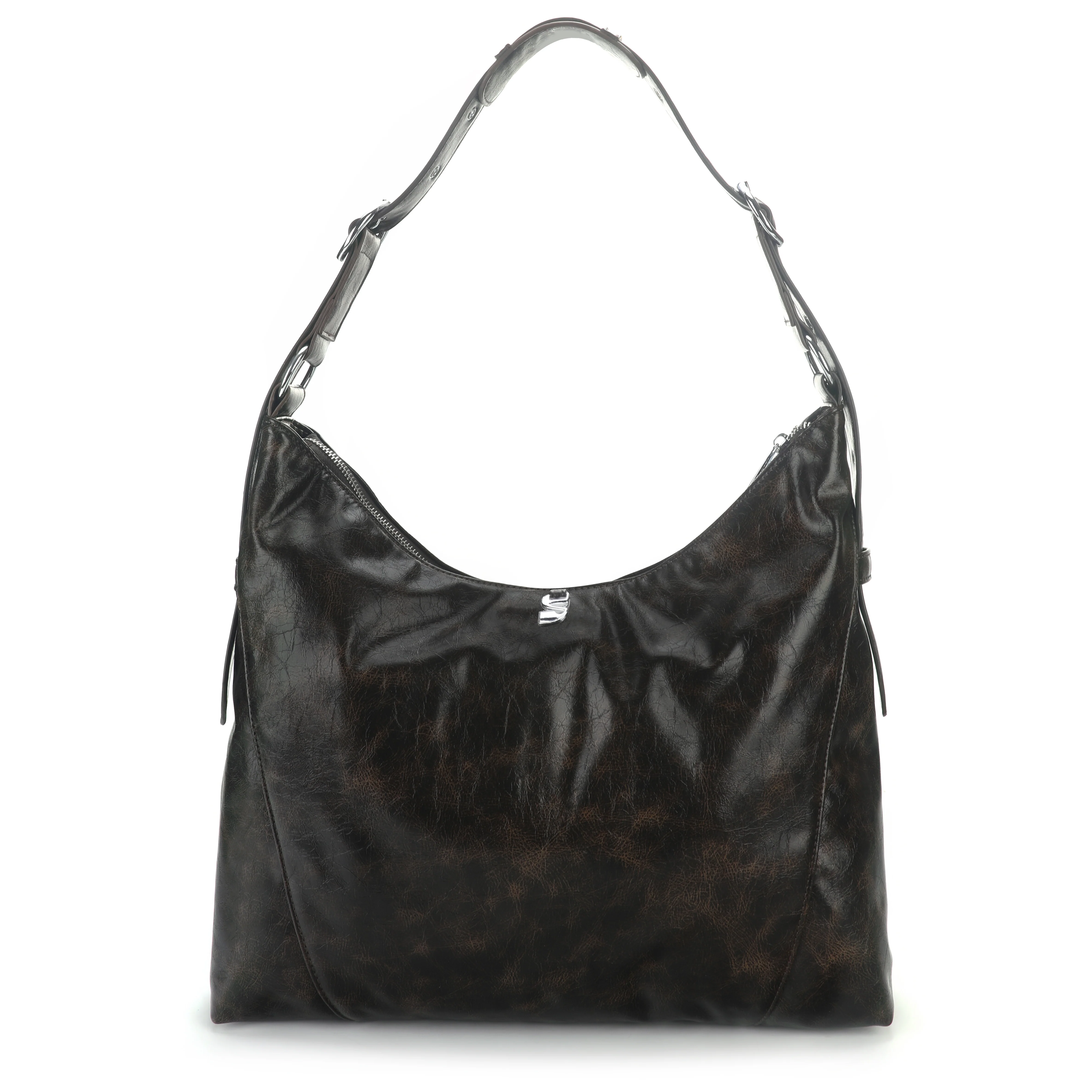 Silfen  Ellie crossbody taske - Brown Cracked