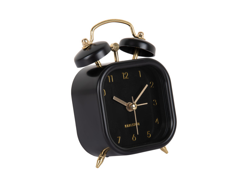 Alarm Clock Metallic Glam Square KA5921BK Black