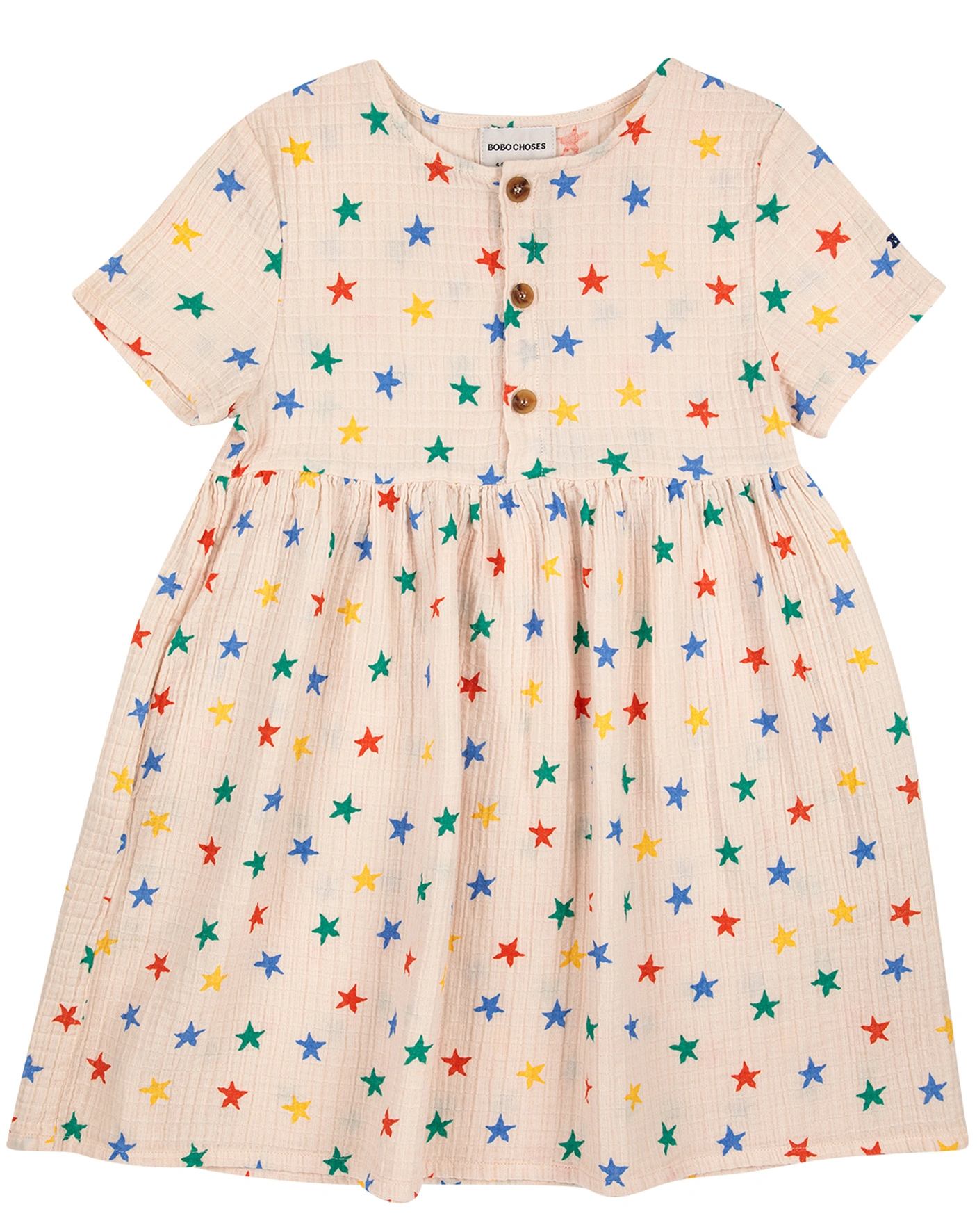 Kleid MULTICOLOR STARS ALL OVER in beige