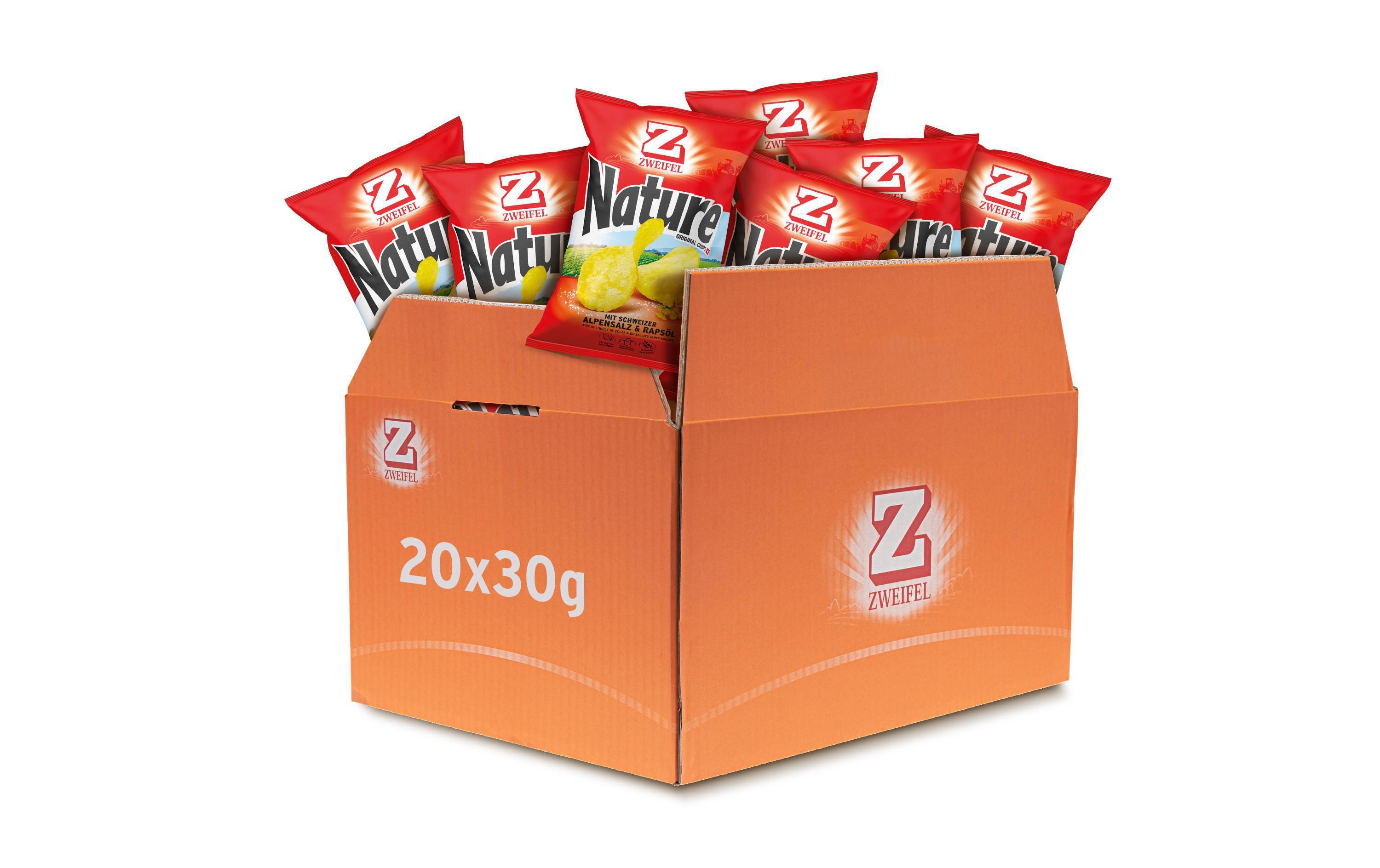 Chips Original Nature 20 x 30 gKnusprige Kartoffelchips aus der Schweiz
