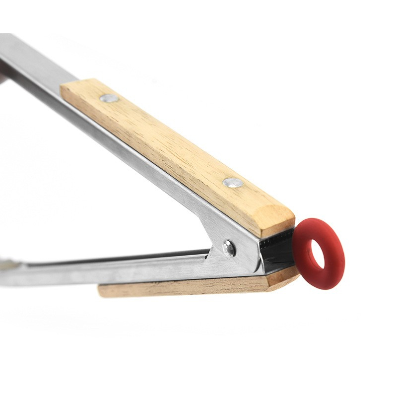 (34cm) Edelstahl Zange BBQ Grillzange Universal Küchenzange mit Verriegelung - Silber