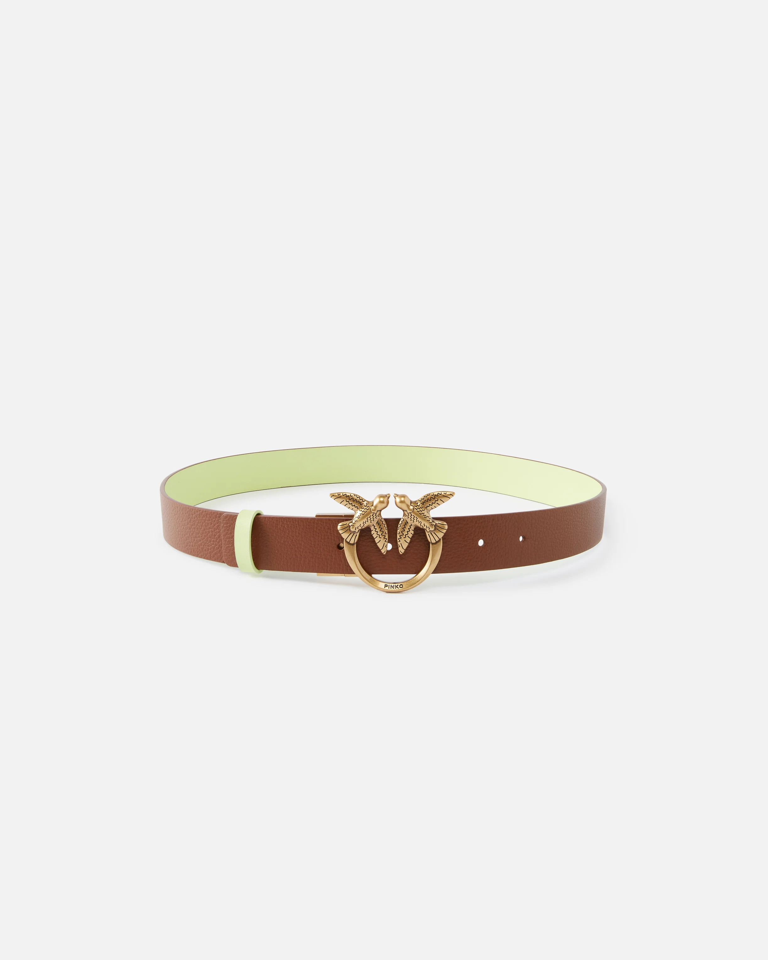 Ceinture love birds réversible | Marron