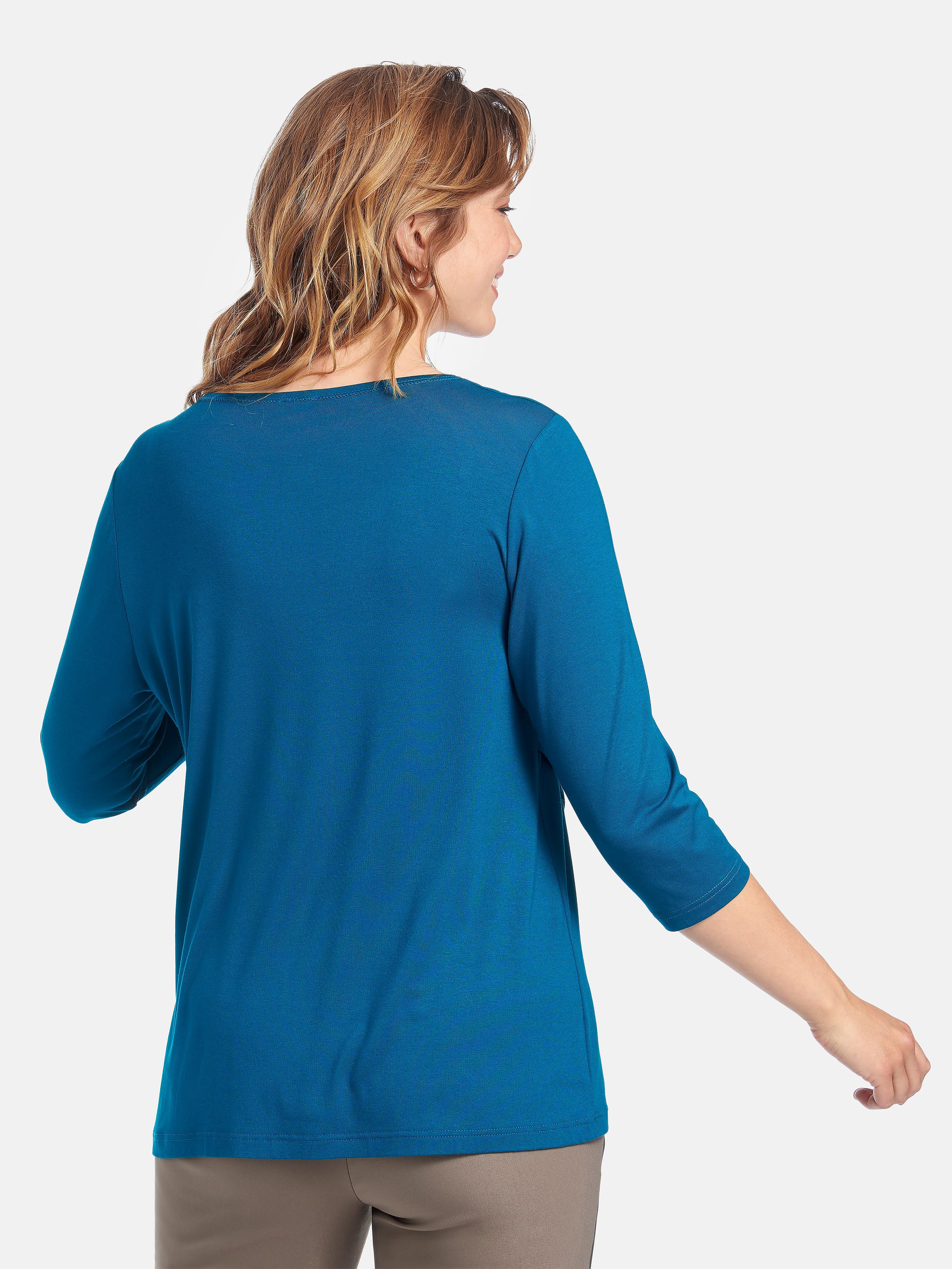 Rundhals-Shirt mit 3/4-Arm