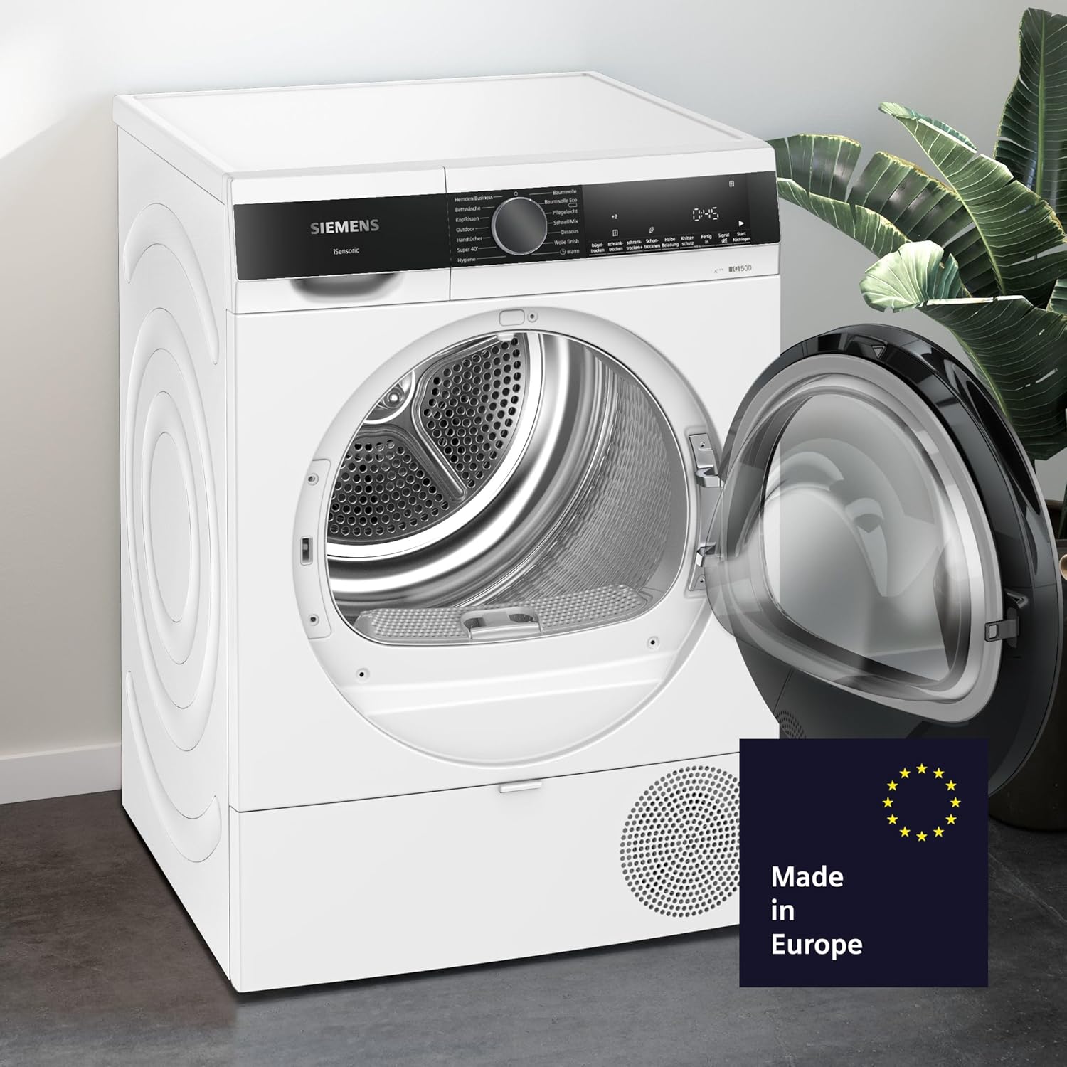 Siemens WQ33G2D40, iQ500 Wärmepumpentrockner für 1-8 kg Wäsche, Schnellprogramm für kleine Ladungen, Schonende Trocknung mit autoDry, softDry Schontrommel, Outdoor-Programm, LED-Display, Weiß