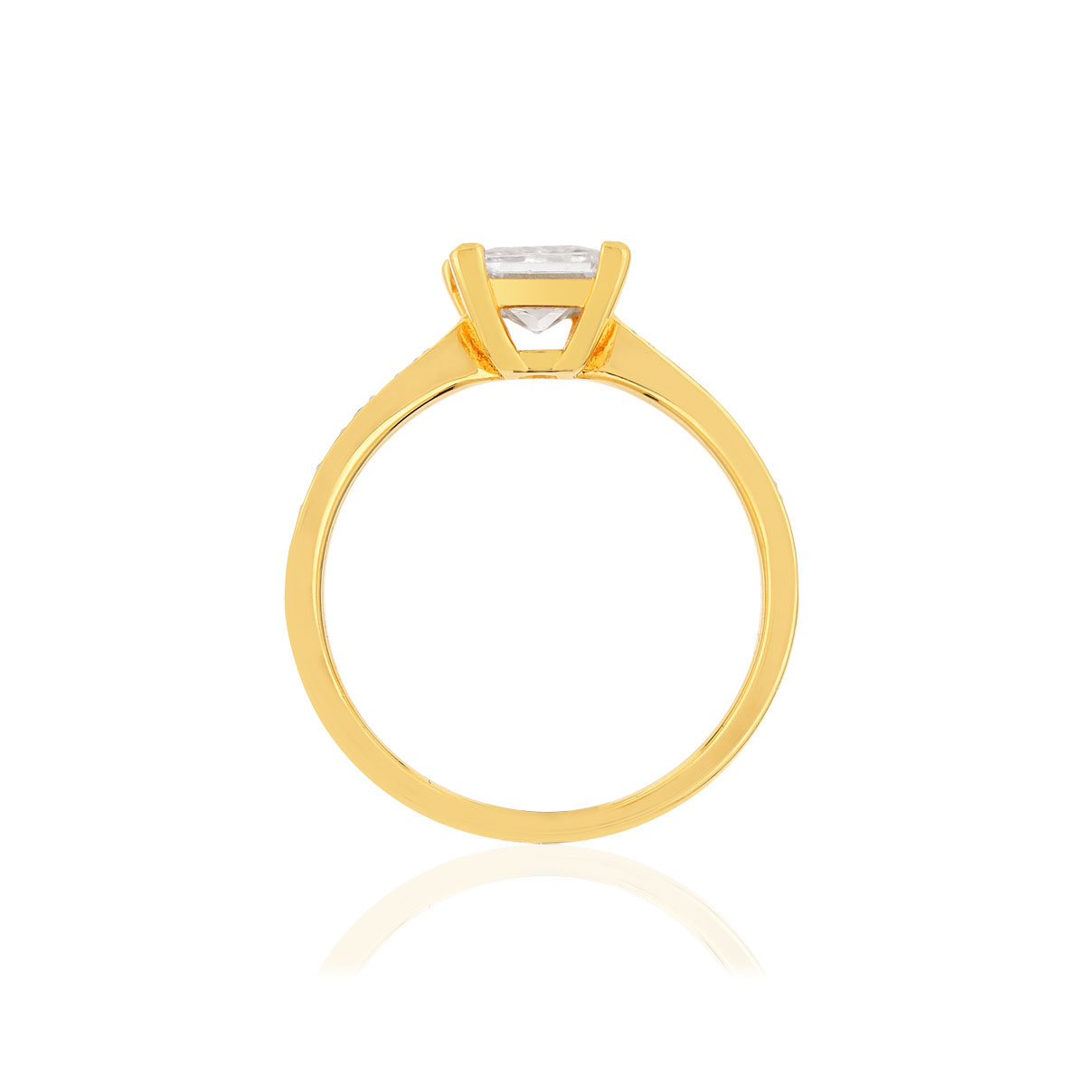 Bague plaque or 2 tons zirconias