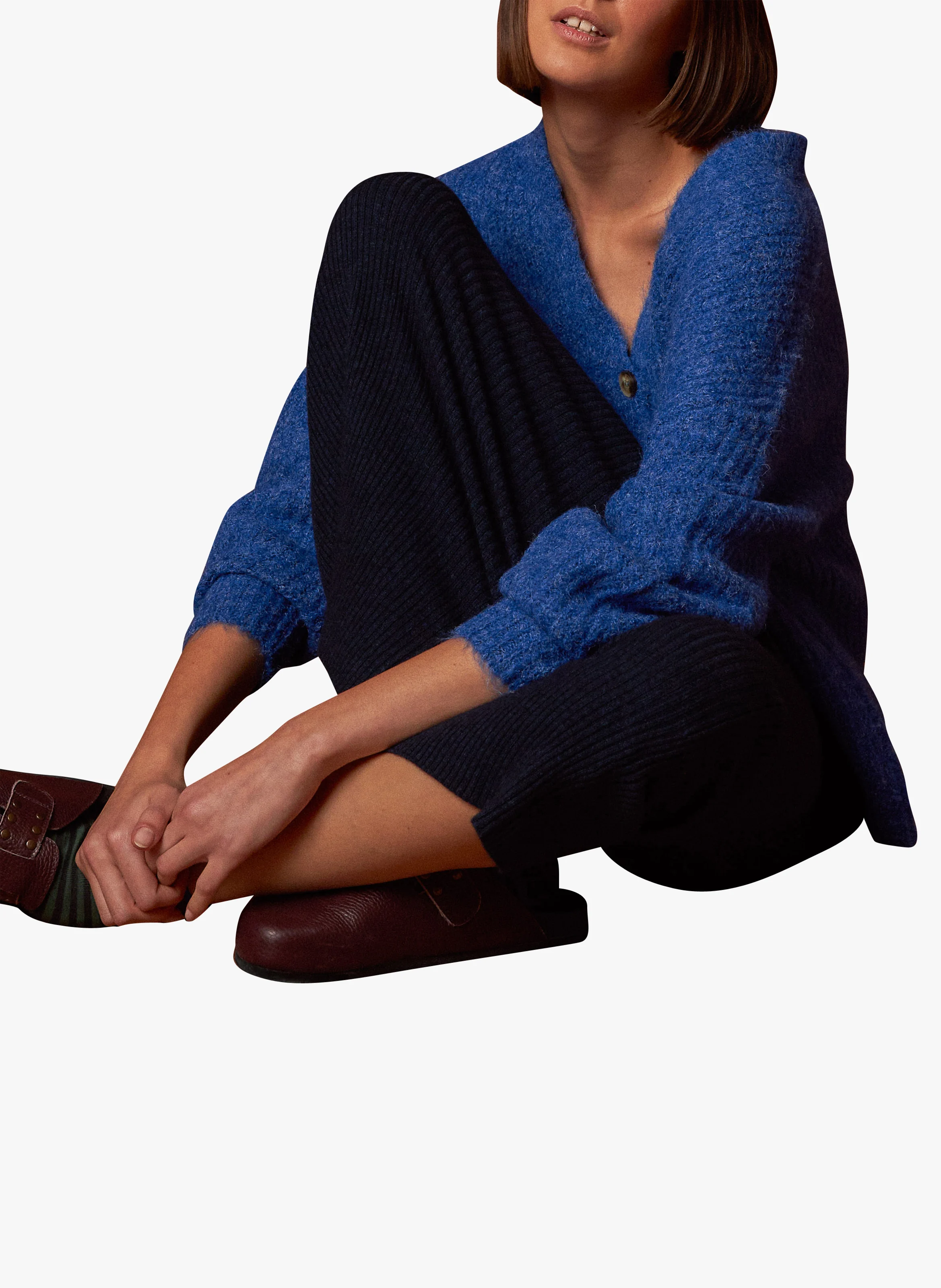 Gilet col V| Bleu