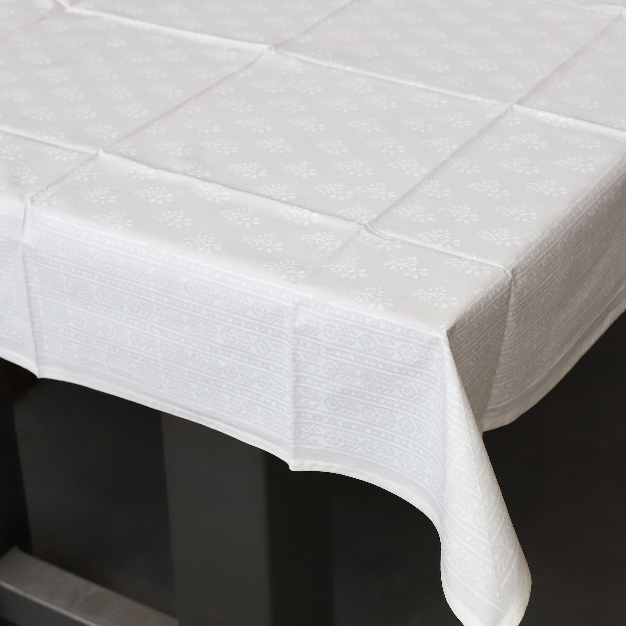 Tischdecke aus Baumwolle, weiß, B 100 cm, L 100 cm von fischer's lagerhaus