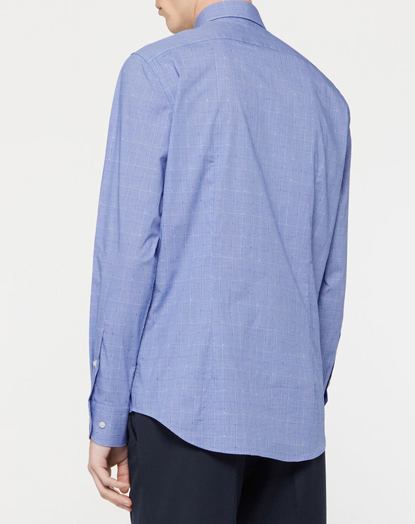 Tommy Hilfiger Chemise Slim Dobby Glen à carreaux bleue
