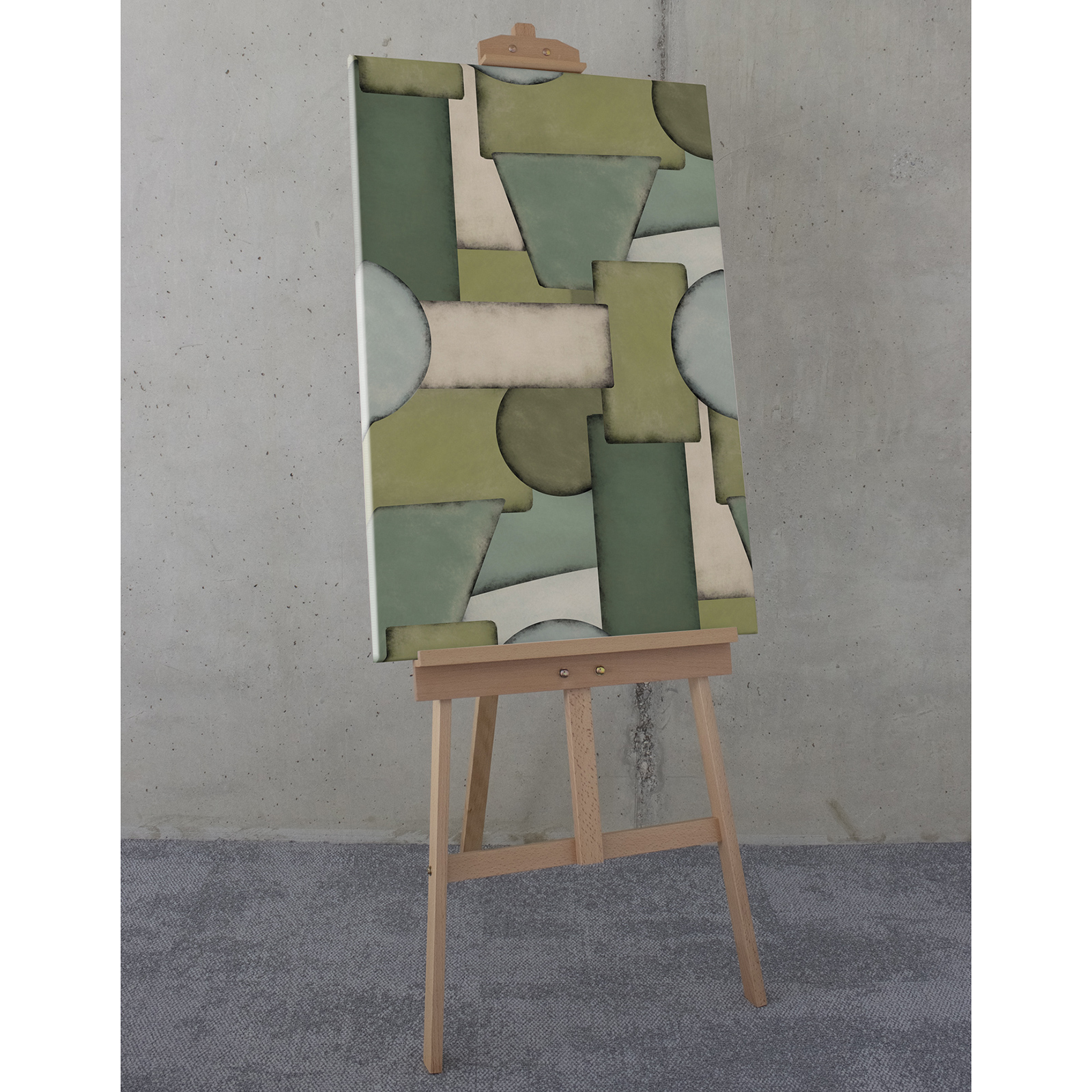 Keilrahmenbild UBONGO - grün-blau-weiß - 60x90 cm