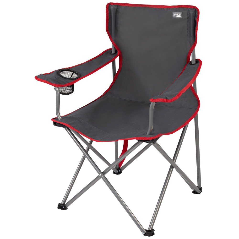 Cadeira de camping dobrável Aktive Camping com porta-copos