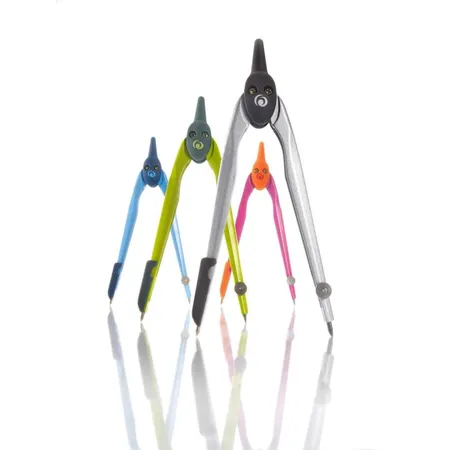 Herlitz Zirkelkasten, 4 Stück je 1x schwarz, lemon, pink und blau