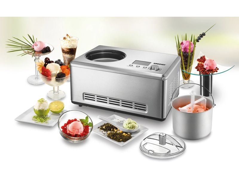 Unold Glacemaschine Nobile 2 l, Silber Eismaschine für 2 Liter Eiscreme