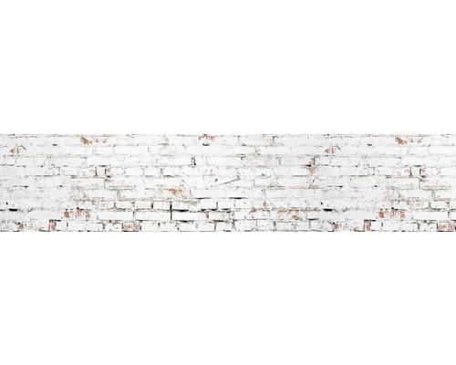 Keukenachterwand mySpotti Splash White Bricks stenen muur 2800 x 600 mm SP-F2-1251