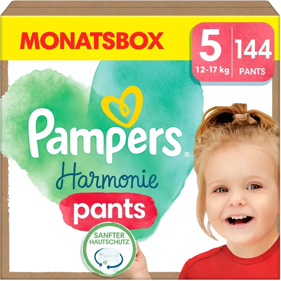 Pampers Harmonie Pants Gr. 5, 12-17 kg, Monatsbox (1x144 Windeln) Set