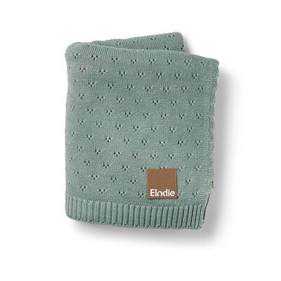 Elodie  Pointelle-strikket Teppe 100x75, Pebble Green