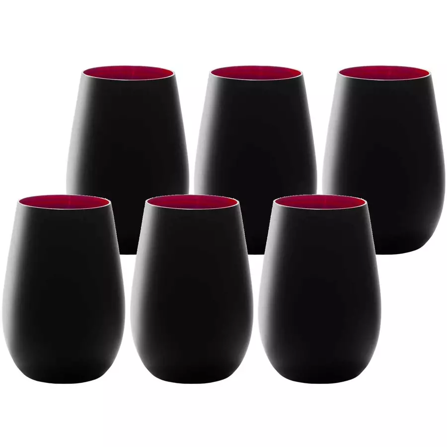 Stölze Lausitz Becher Elements 465 ml 6er Set schwarz-rot