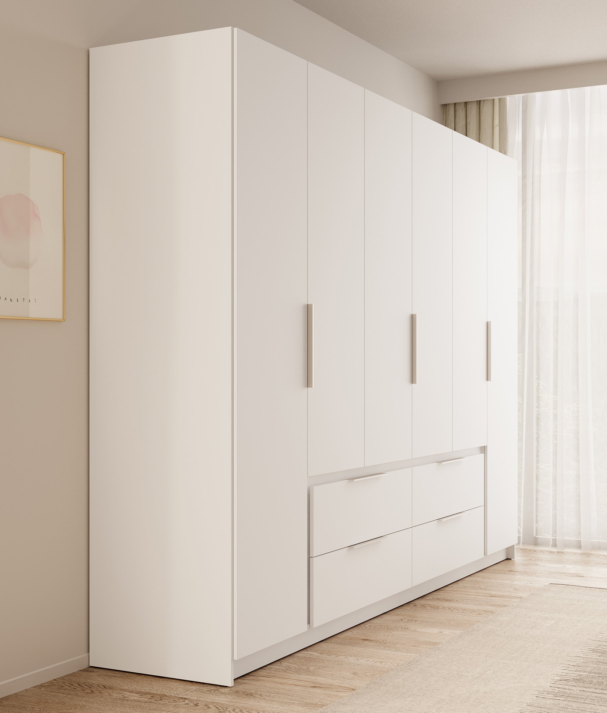 Meubella - Kledingkast Leipzig - Wit - 270 cm