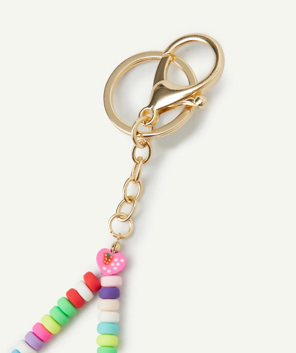 porte-clés fille avec perles colorées