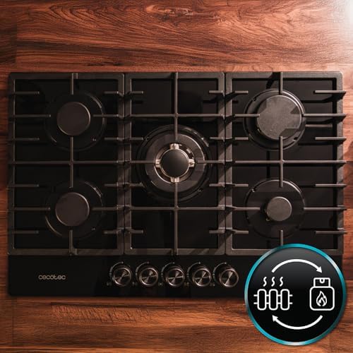 Cecotec Plaque à gaz Bolero Squad G 4200S Glass Black. Plaque à gaz avec 4 feux, finition verre noir, puissance 8000W, grilles individuelles et allumage électrique avec sécurité des vannes. : Cuisine et Maison