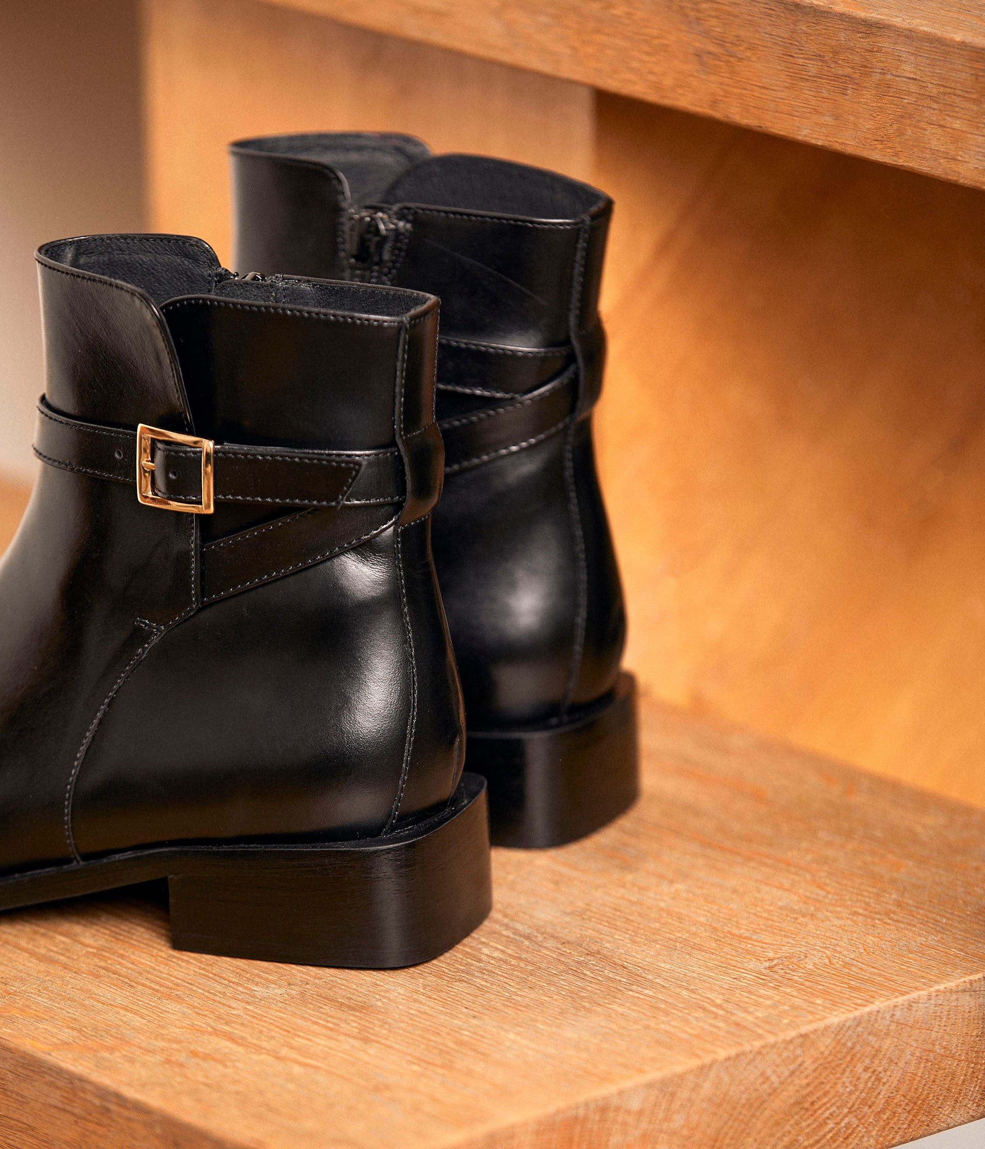Boots cuir noir Arani